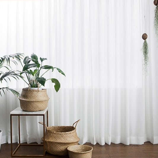 Solid White Sheer Curtains (30% Shading)