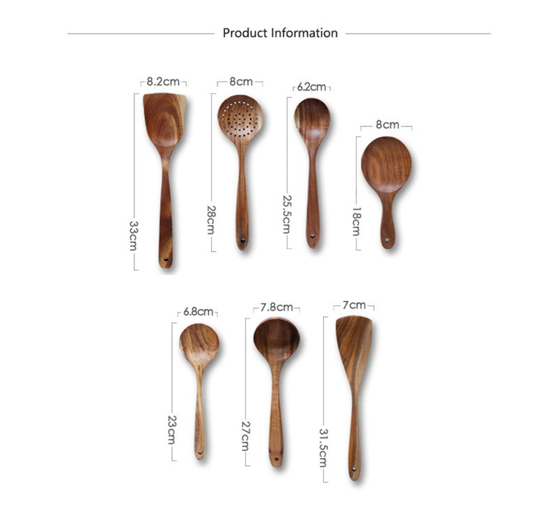 Natural Teak Wooden Utensils