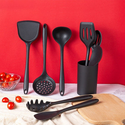 Black Silicone Kitchen Utensils Set