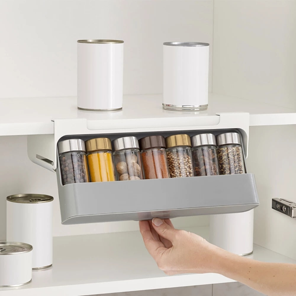 Shelf-Mounted Spice Rack