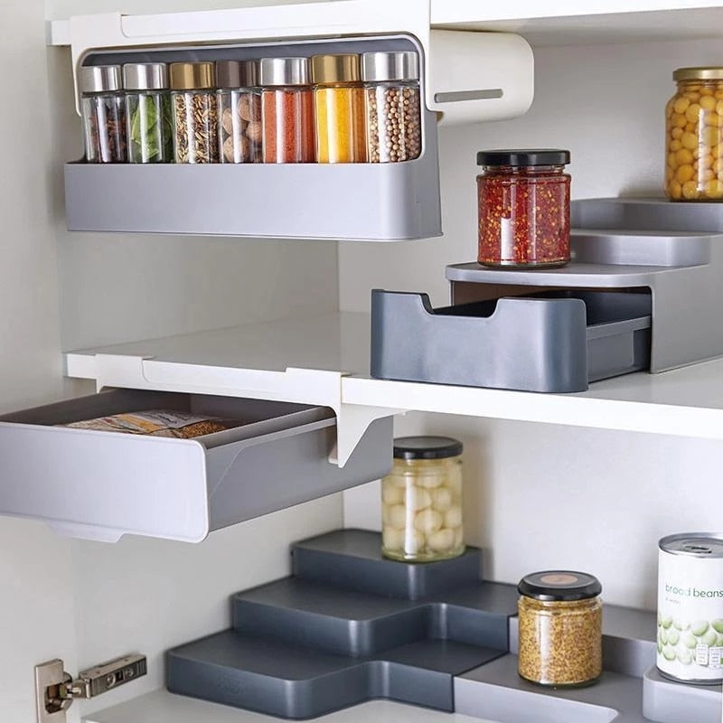 Shelf-Mounted Spice Rack